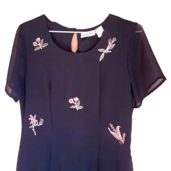 Fashion Bug black floral Maxi Dress size 6 - Picture 3 of 5